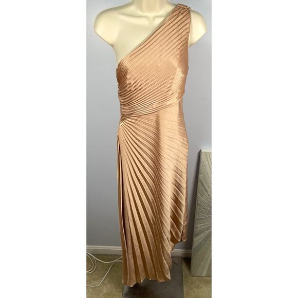 A.L.C. Delfine Pleated One Shoulder Midi Dress in Bella Size 0 - Picture 3 of 11